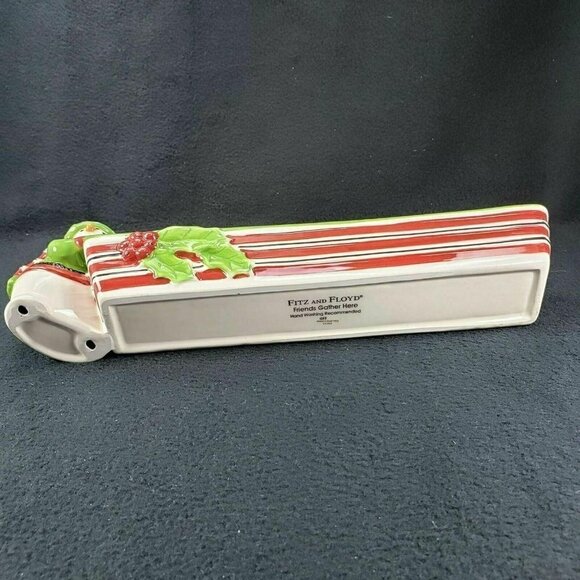 Fitz and Floyd Cookie Cracker Cradle Friends Gather Here Xmas Holiday Plate‎ - Picture 8 of 12